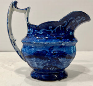 Historical Staffordshire Blue Boston Harbor Creamer CAB