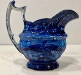 Historical Staffordshire Blue Boston Harbor Creamer CAB