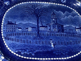 Historical Staffordshire Winter View Pittsfield Elm Platter