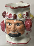 Staffordshire Pearlware Satyr Face Pitcher Unusual Coloring