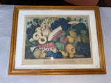 Original Currier & Ives Print American Fruit Piece Small Folio