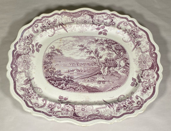 Historical Staffordshire View Of Newburgh Platter Hudson River