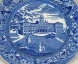 Historical Staffordshire Blue City Hall New York Plate By Stubbs