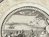 Historical Staffordshire Landing Of The Pilgrims Plate Variant Black Transfer