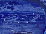 Historical Staffordshire Blue Louisville Kentucky City Series Platter