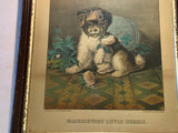 Original Currier Ives Print Mischievous Little Doggie Scarce