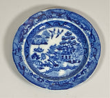 Staffordshire Pearlware Chinoiserie Blue Willow Cup Plate