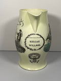 Staffordshire Creamware Liverpool Pitcher Polychrome Ship Cumberland Farmers Arms Eagle Shield