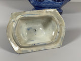 Historical Staffordshire Blue Sugar Bowl Eagle Over Panel CB