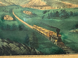 Original Currier & Ives Print The Great West Train New Best 50
