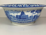 Historical Staffordshire Blue Boston State House Bowl and Pitcher Set