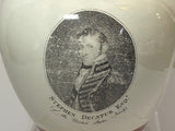 Staffordshire Creamware Liverpool Pitcher War of 1812 Stephen Decatur Esq. Eagle and Hornet vs. Peacock