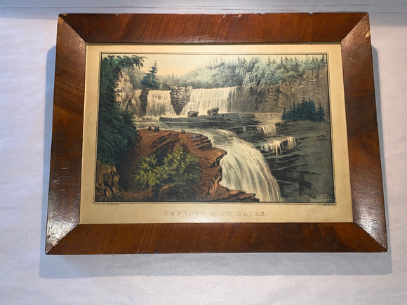 Original Currier Ives Print Trenton High Falls Great Condition