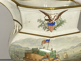 Historical Polychrome Transfer Pitcher With Landing Of Lafayette At Castle Gardens New York KO