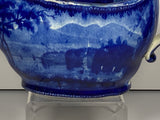 Historical Staffordshire Blue Creamer Catskill Mountains Hudson River LC2