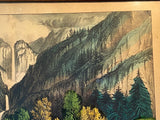 Original Currier & Ives Print Yo - Semite Falls