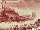 Historical Staffordshire Pink Transfer Platter Bay Of New York From Staten Island