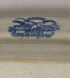 Historical Staffordshire Blue Platter Niagara From The American Side