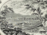 Historical Staffordshire Black Transfer Platter Newburgh Hudson River