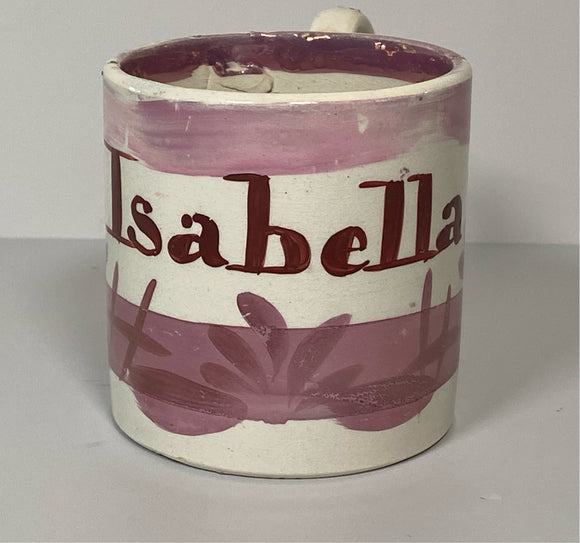 Staffordshire Pink Luster Children’s Mug Isabella