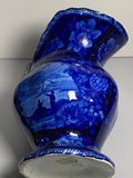 Historical Staffordshire Dark Blue Wash Pitcher American Naval Heros LD3