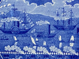Historical Staffordshire Blue Platter Landing of Lafayette Castle Gardens CAB