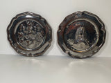 Staffordshire Silver Resist King George lll and Coat of Arms Plates British Royalty