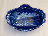 Historical Staffordshire Landing Of Lafayette Pierced Basket And Tray 1825