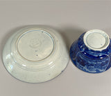 Historical Staffordshire Blue Landing Of Lafayette Cup and Saucer