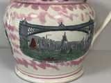 Staffordshire Sunderland Luster Pitcher Gauntley Clipper Ship Poem and Bridge
