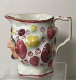 Staffordshire Pearlware Satyr Face Pitcher Unusual Coloring