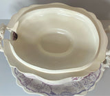 Historical Staffordshire Mulberry Transfer Soup Tureen Little Falls at Luzerne and Allegheny Near Pittsburgh Penitentiary Tray