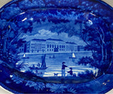 Staffordshire Dark Blue Platter Customs House London