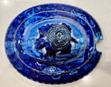 Historical Staffordshire Blue Gravy Tureen and Tray Marine View Chiswick Thames CAB