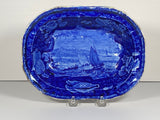 Historical Staffordshire Blue Vegetable Dish East Cowes Isle Of Wight 1825 LB3