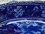 Historical Staffordshire Blue Vegetable Dish Brooklyn Ferry New York KO