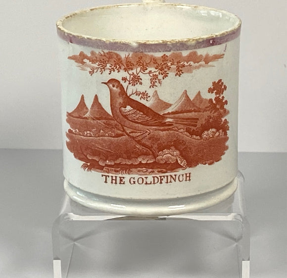 Staffordshire Pearlware Children’s Mug The Goldfinch  BB#37