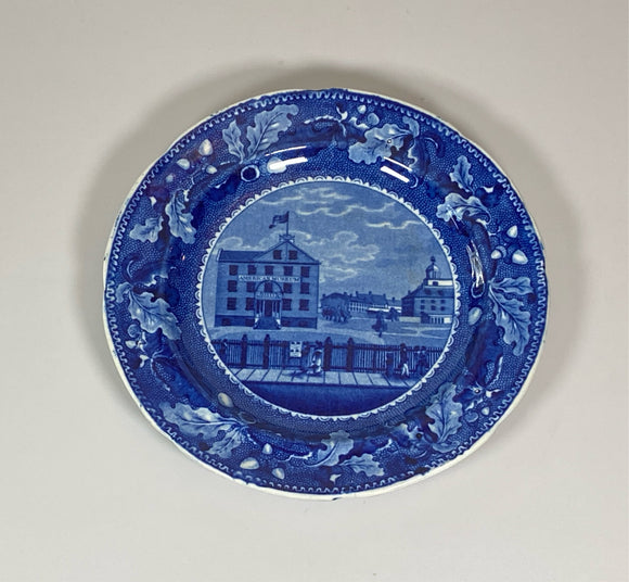 Historical Staffordshire Blue Scudder’s American Museum Plate