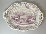 Historical Staffordshire Mulberry Transfer Soup Tureen Little Falls at Luzerne and Allegheny Near Pittsburgh Penitentiary Tray