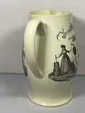 Staffordshire Creamware Liverpool Pitcher Polychrome Ship Cumberland Farmers Arms Eagle Shield