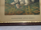 Original Currier Ives Print Mischievous Little Doggie Scarce
