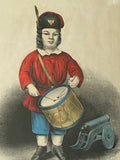 Original Currier & Ives Print The Little Drummer Boy Rub A Dub Dub