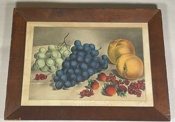 PB6 Original Currier & Ives Print “Fruits Of The Seasons” Great Color