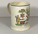 Staffordshire Creamware Liverpool Tankard Masonic