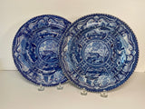 Historical Staffordshire Dark Blue Plate Quadruped River Otter