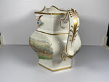 Historical Polychrome Transfer Pitcher With Landing Of Lafayette At Castle Gardens New York KO