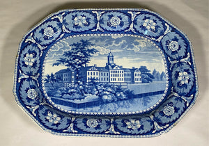 Historical Staffordshire Alms House New York Platter Ridgway
