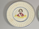 Staffordshire Pearlware British Royalty Plates Victoria And Albert