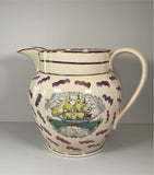 Staffordshire Sunderland Luster Ship Pitcher With Compass And Poem