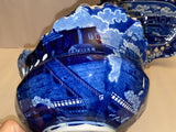 Historical Staffordshire Landing Of Lafayette Pierced Basket And Tray 1825